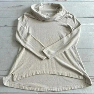 Barefoot Dreams CozyChic Ultra Lite Coastal Cowl Neck Tunic Sand Dune, Size L